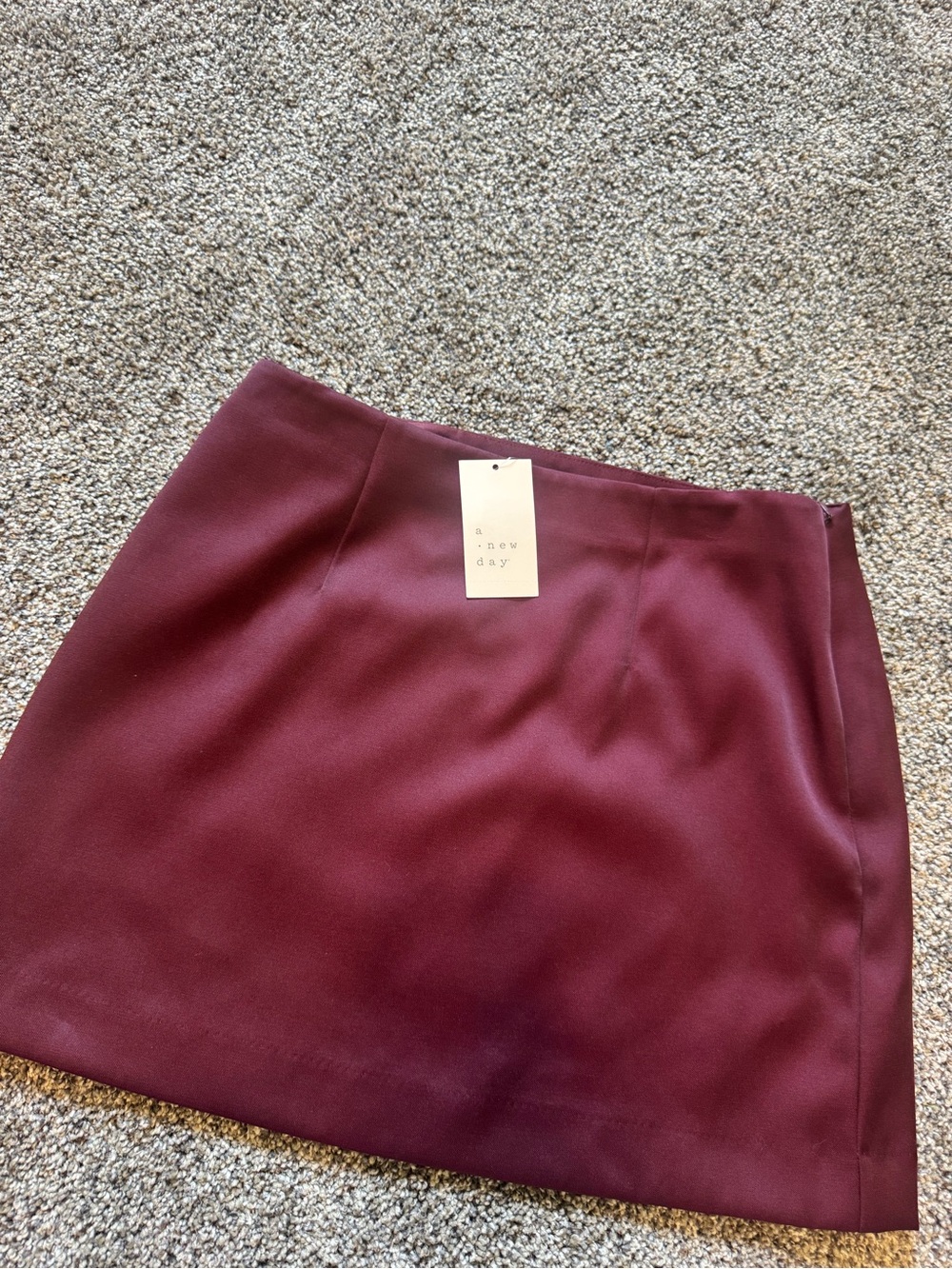 a new day Burgundy Mini Skirt — Clean A-Line Style